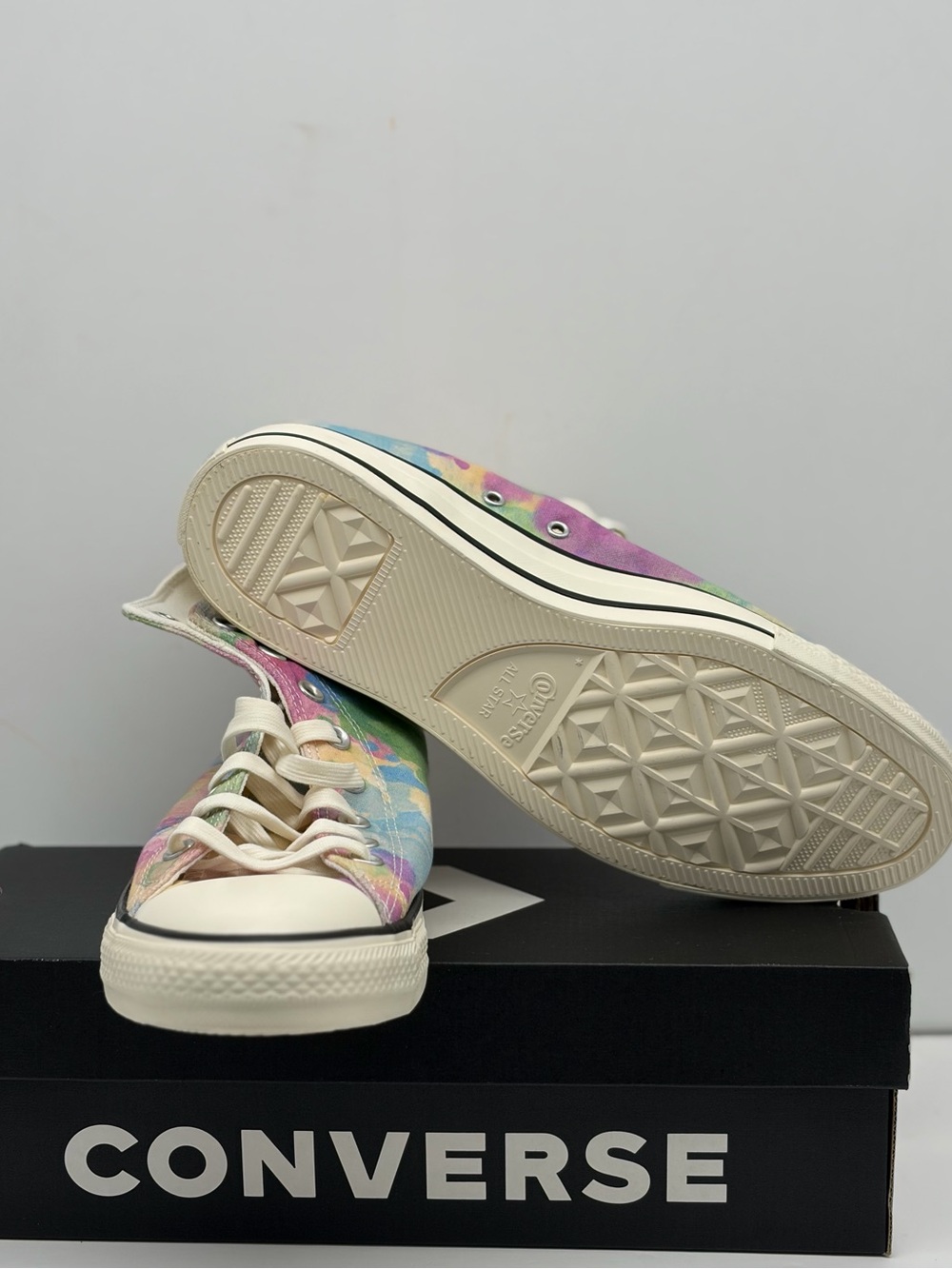 Converse High Top Sneakers - Pastel Multicolor Tie-Dye Man’s 10 - Picture 6 of 11